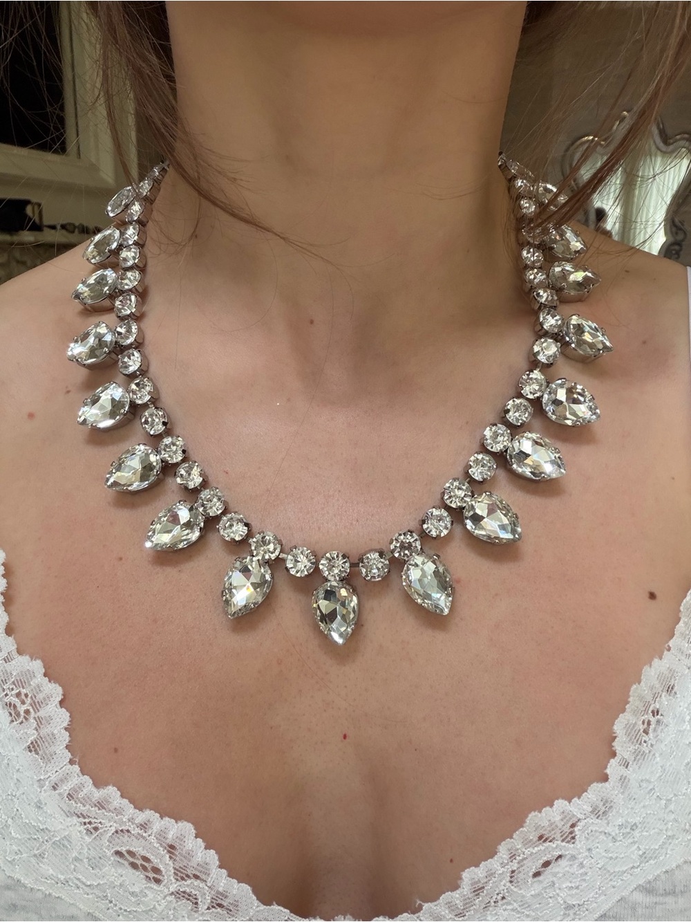 Philip Plein statement never Crystal Teardrop - Clear Rhinestone Collar